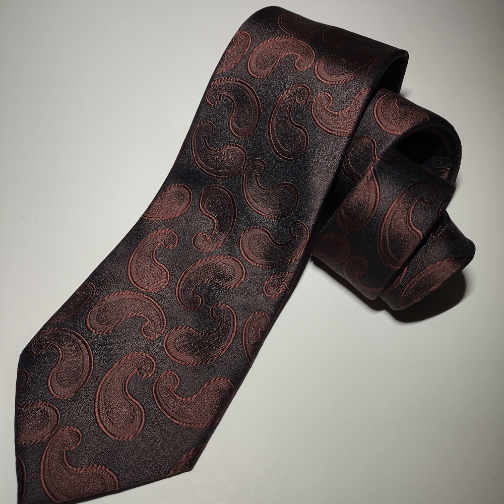 BCBG Attitude Elegant Brown And Rust Paisley Men's Tie